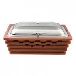Bon Chef 20320 Sequoia 6.35 Qt. Round Chafer with Heating Plate, and Glass Cover - 120V