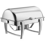 Acopa Heavy Weight 8 Qt. Dripless Full Size Stackable Stainless Steel Roll Top Chafer Acopa Heavy Weight 8 Qt. Dripless Full Size Stackable Stainless Steel Roll Top Chafer