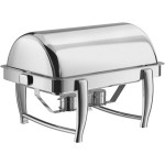Acopa Heavy Weight 8 Qt. Dripless Full Size Stackable Stainless Steel Roll Top Chafer Acopa Heavy Weight 8 Qt. Dripless Full Size Stackable Stainless Steel Roll Top Chafer