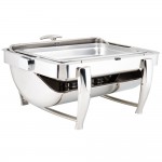 Acopa Heavy Weight 8 Qt. Dripless Full Size Stackable Stainless Steel Roll Top Chafer Acopa Heavy Weight 8 Qt. Dripless Full Size Stackable Stainless Steel Roll Top Chafer