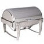 Acopa Heavy Weight 8 Qt. Dripless Full Size Stackable Stainless Steel Roll Top Chafer Acopa Heavy Weight 8 Qt. Dripless Full Size Stackable Stainless Steel Roll Top Chafer
