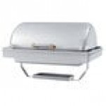 Acopa Heavy Weight 8 Qt. Dripless Full Size Stackable Stainless Steel Roll Top Chafer Acopa Heavy Weight 8 Qt. Dripless Full Size Stackable Stainless Steel Roll Top Chafer