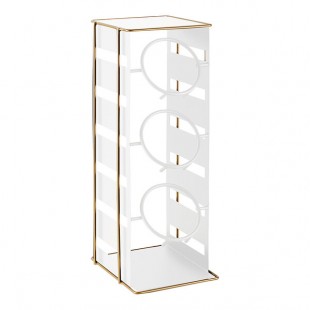 Cal-Mil Empire 3-Cylinder White / Gold Metal Flatware / Condiment Display