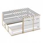 Cal-Mil Empire 3-Cylinder White / Gold Metal Flatware / Condiment Display