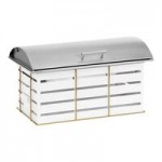 Cal-Mil Empire 3-Cylinder White / Gold Metal Flatware / Condiment Display