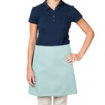 Intedge Light Blue Poly-Cotton 4-Way Waist Apron - 38 Intedge Light Blue Poly-Cotton 4-Way Waist Apron - 38