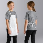 Uncommon Chef 3009 White Customizable Child Bib Apron with 2 Pockets - 19