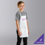 Uncommon Chef 3009 White Customizable Child Bib Apron with 2 Pockets - 19