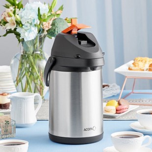 Acopa 3 Liter Stainless Steel Lined Decaf Airpot with Metal Lever