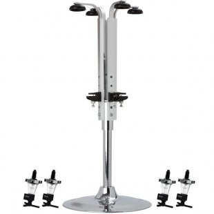 Precision Pours RO4 1 1/2 oz MM Rack & Pour 1.5 oz. Rotary 4 Bottle Measured Liquor Pourer and Rack System with Shot-Counting Meter Precision Pours RO4 1 1/2 oz MM Rack & Pour 1.5 oz. Rotary 4 Bottle Measured Liquor Pourer and Rack System with Shot-Counting Meter