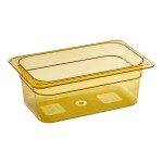 Carlisle 3088113 StorPlus 1/4 Size Amber High Heat Plastic Food Pan - 4