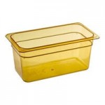 Carlisle 3088113 StorPlus 1/4 Size Amber High Heat Plastic Food Pan - 4
