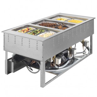 Vollrath FC-6HC-03120 Three Well Modular Drop-In Hot / Cold Food Well with Manual Manifold Drain - 120V Vollrath FC-6HC-03120 Three Well Modular Drop-In Hot / Cold Food Well with Manual Manifold Drain - 120V