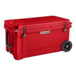 CaterGator CG65REDW Red 65 Qt. Mobile Rotomolded Outdoor Cooler / Ice Chest