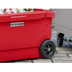 CaterGator CG65REDW Red 65 Qt. Mobile Rotomolded Outdoor Cooler / Ice Chest