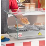 Carnival King HDCG1A Silver Curved Glass Full Service Hot Food Display Case with 1 Shelf - 120V, 800W