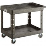 Lavex Large Black 2-Shelf Utility Cart - 40 3/4 Lavex Large Black 2-Shelf Utility Cart - 40 3/4