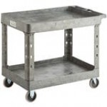 Lavex Large Black 2-Shelf Utility Cart - 40 3/4 Lavex Large Black 2-Shelf Utility Cart - 40 3/4