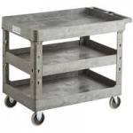 Lavex Large Black 2-Shelf Utility Cart - 40 3/4 Lavex Large Black 2-Shelf Utility Cart - 40 3/4