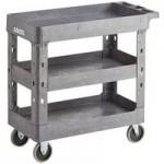 Lavex Large Black 2-Shelf Utility Cart - 40 3/4 Lavex Large Black 2-Shelf Utility Cart - 40 3/4