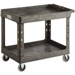 Lavex Large Black 2-Shelf Utility Cart - 40 3/4 Lavex Large Black 2-Shelf Utility Cart - 40 3/4