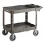 Lavex Large Black 2-Shelf Utility Cart - 40 3/4 Lavex Large Black 2-Shelf Utility Cart - 40 3/4