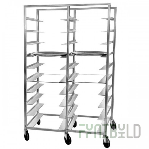 Channel OT-6D 20 Tray Double Aluminum Oval Tray Rack - Assembled