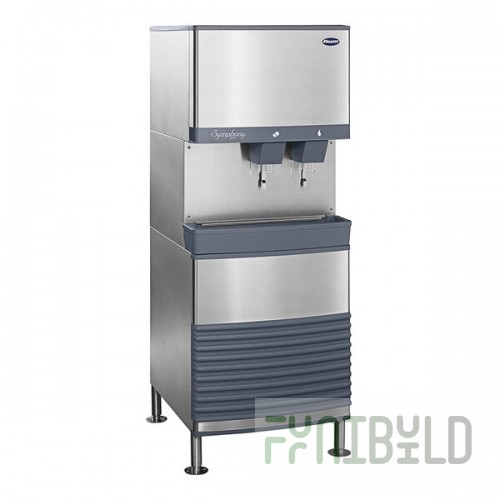 Follett 110FB414A-L Symphony Plus 110 Series Air Cooled Chewblet Freestanding Ice Maker and Water Dispenser with 90 lb. Storage and Lever Dispensing - 115V, 425 lb.