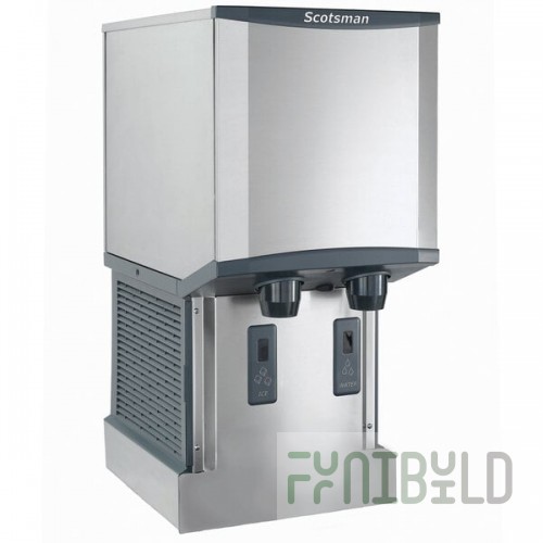 Scotsman HID312AWX-1A Meridian® Wall-Mount Air-Cooled Nugget Ice Machine and Water Dispenser with Hands-Free Dispensing - 12 lb. Bin Capacity