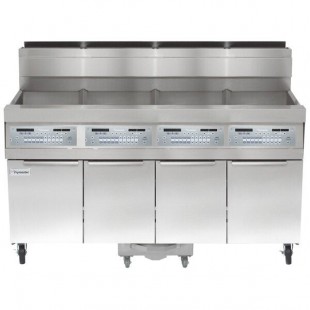 Frymaster SCFHD450G 200 lb. 4 Unit Natural Gas Floor Fryer System with Thermatron Controls and Filtration System - 400,000 BTU