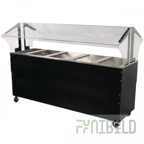 Advance Tabco B5-CPU-B-SB Five Well Everyday Buffet Ice-Cooled Table with Enclosed Base - Open Well