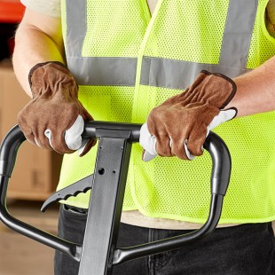 Cordova Grain Cowhide Leather Driver's Gloves with Brown Split Leather Backs - Vendpacked - Medium - Pair