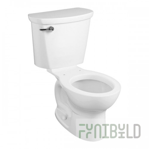 American Standard Cadet PRO 215DB104.020 White Vitreous China Floor-Mount Standard Height Round High-Efficiency Toilet and 10