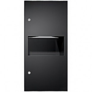 American Specialties, Inc. Simplicity 10-64623-41PC Matte Black Recessed Paper Towel Dispenser with 2.2 Gallon Waste Receptacle American Specialties, Inc. Simplicity 10-64623-41PC Matte Black Recessed Paper Towel Dispenser with 2.2 Gallon Waste Receptacle
