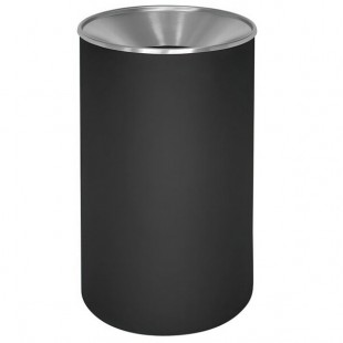 Ex-Cell Kaiser WR-33F BLX Premier Series 33 Gallon Black Texture Steel Round Trash Can