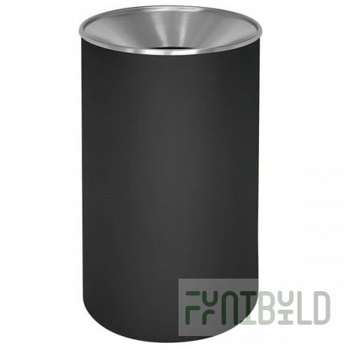 Ex-Cell Kaiser WR-33F BLX Premier Series 33 Gallon Black Texture Steel Round Trash Can