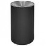 Ex-Cell Kaiser WR-33F BLX Premier Series 33 Gallon Black Texture Steel Round Trash Can
