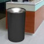 Ex-Cell Kaiser WR-33F BLX Premier Series 33 Gallon Black Texture Steel Round Trash Can