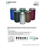 Ex-Cell Kaiser WR-33F BLX Premier Series 33 Gallon Black Texture Steel Round Trash Can