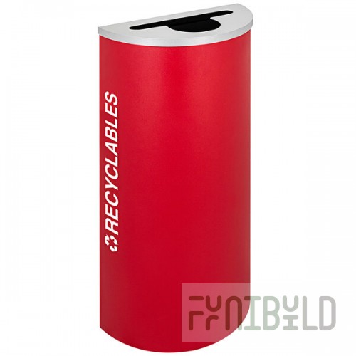 Ex-Cell Kaiser RC-KDHR-R RBX Kaleidoscope Collection Ruby Texture 8 Gallon Customizable Half-Round Recyclables Receptacle