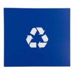 Commercial Zone Avante 60 Gallon Blue / Gray Polyethylene Rectangular Indoor / Outdoor Shallow Two-Stream Trash Can / Recycling Bin