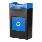Commercial Zone Avante 60 Gallon Blue / Gray Polyethylene Rectangular Indoor / Outdoor Shallow Two-Stream Trash Can / Recycling Bin