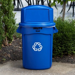 Rubbermaid® BRUTE 32 Gallon Blue Round Recycle Bin and Dome Top Lid Rubbermaid® BRUTE 32 Gallon Blue Round Recycle Bin and Dome Top Lid