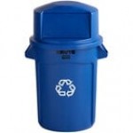 Rubbermaid® BRUTE 32 Gallon Blue Round Recycle Bin and Dome Top Lid