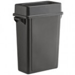 Lavex 16 Gallon Blue Slim Rectangular Recycle Bin with Drop Shot Lid Lavex 16 Gallon Blue Slim Rectangular Recycle Bin with Drop Shot Lid