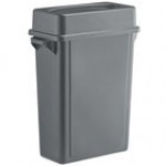 Lavex 16 Gallon Blue Slim Rectangular Recycle Bin with Drop Shot Lid Lavex 16 Gallon Blue Slim Rectangular Recycle Bin with Drop Shot Lid