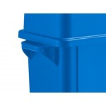 Lavex 16 Gallon Blue Slim Rectangular Recycle Bin with Drop Shot Lid Lavex 16 Gallon Blue Slim Rectangular Recycle Bin with Drop Shot Lid