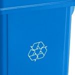 Lavex 16 Gallon Blue Slim Rectangular Recycle Bin with Drop Shot Lid Lavex 16 Gallon Blue Slim Rectangular Recycle Bin with Drop Shot Lid