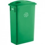 Lavex 16 Gallon Blue Slim Rectangular Recycle Bin with Drop Shot Lid Lavex 16 Gallon Blue Slim Rectangular Recycle Bin with Drop Shot Lid