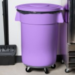 Carlisle 84104589 Bronco 44 Gallon Purple Flat Round Trash Can Lid Carlisle 84104589 Bronco 44 Gallon Purple Flat Round Trash Can Lid